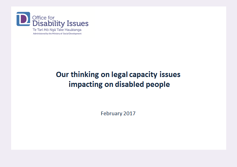 Title slide: Our thinking on legal capacity issues impacting on disabled people